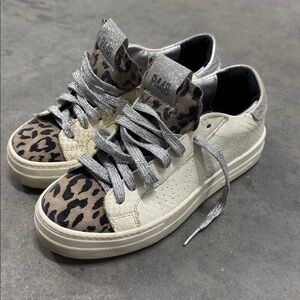 P448 You Can Surf Later Leopard Tongue Womens Sneakers Size 35 US 5.5